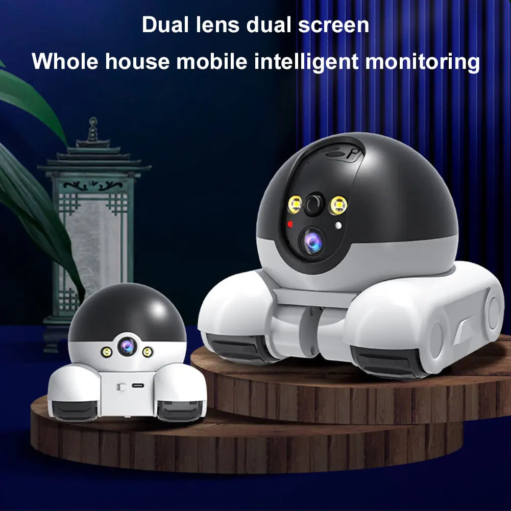 Robot Camera Auto Tracking 1080P Dual Lens Indoor Security Camera Robot 2-Ways Talk Night Vision for Baby Dog Pet Monitor IP Cam