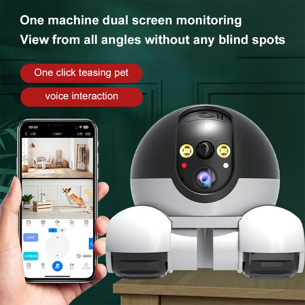 Robot Camera Auto Tracking 1080P Dual Lens Indoor Security Camera Robot 2-Ways Talk Night Vision for Baby Dog Pet Monitor IP Cam